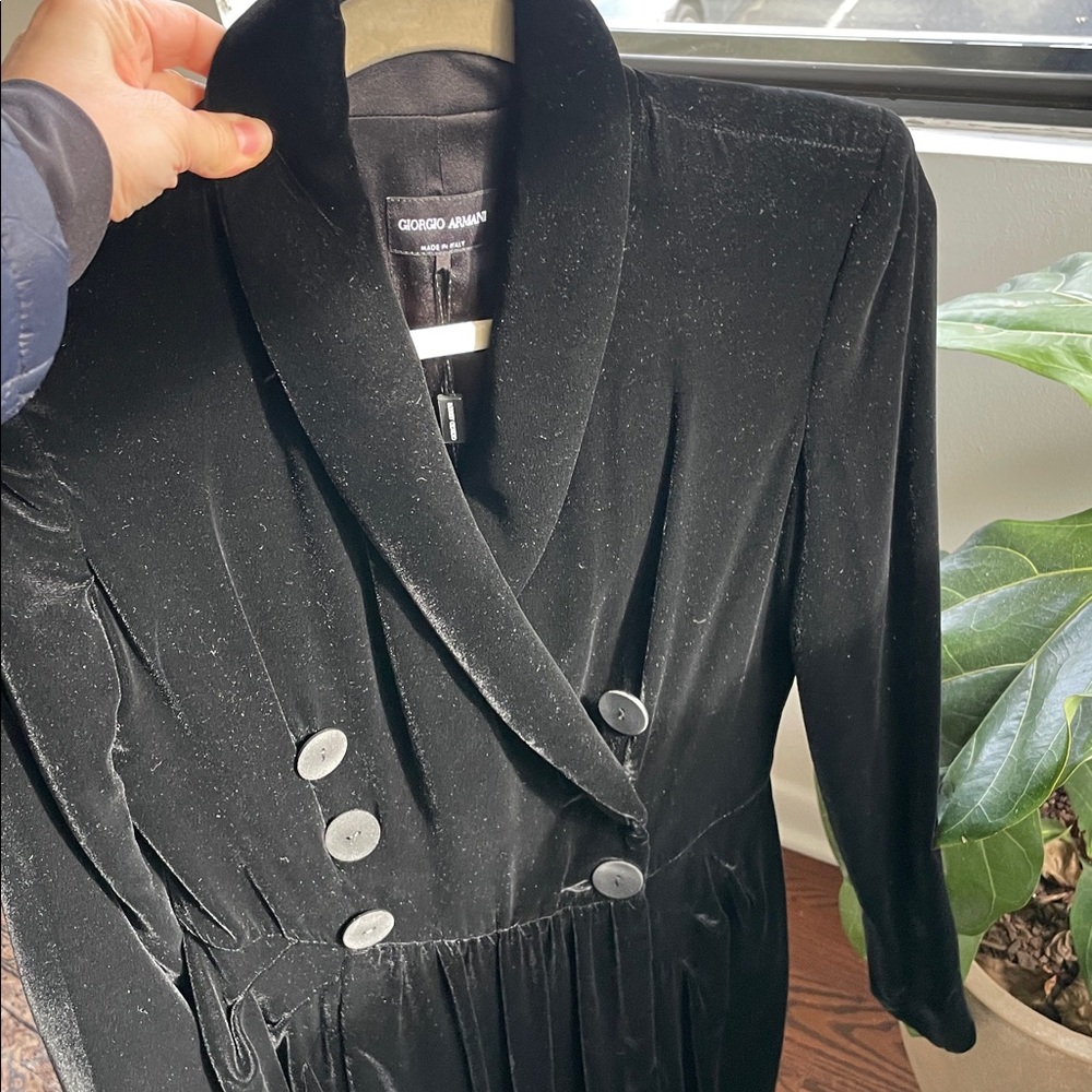 Giorgio Armani Black Velvet Dress - Picture 10 of 13
